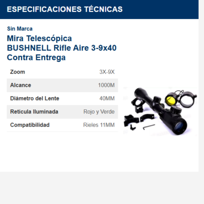 mira-telescópica-bushnell-rifle-aire-3-9x40-contra-entrega