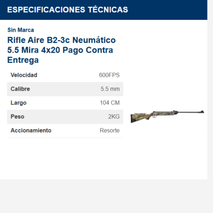 rifle-aire-b2-3c-neumático-55-mira-4x20-pago-contra-entrega