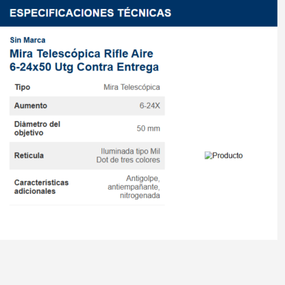 mira-telescópica-rifle-aire-6-24x50-utg-contra-entrega