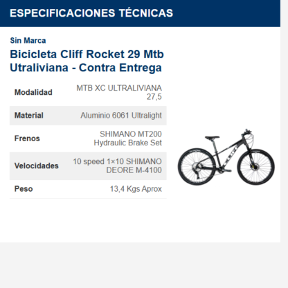 bicicleta-cliff-rocket-29-mtb-utraliviana---contra-entrega