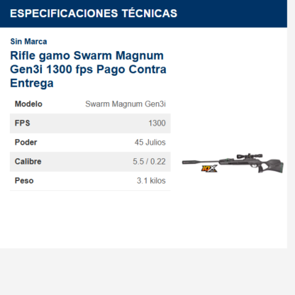 rifle-gamo-swarm-magnum-gen3i-1300-fps-pago-contra-entrega