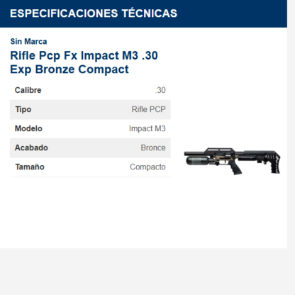 rifle-pcp-fx-impact-m3-30-exp-bronze-compact