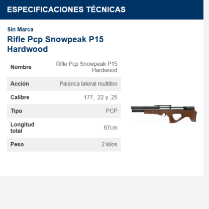 rifle-pcp-snowpeak-p15-hardwood