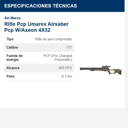 rifle-pcp-umarex-airsaber-pcp-waxeon-4x32