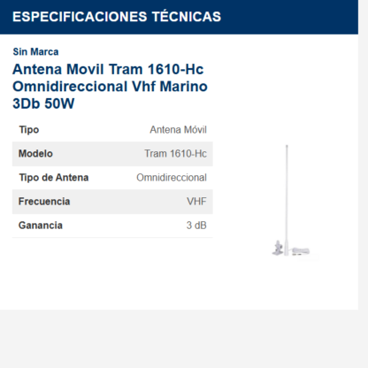 antena-movil-tram-1610-hc-omnidireccional-vhf-marino-3db-50w