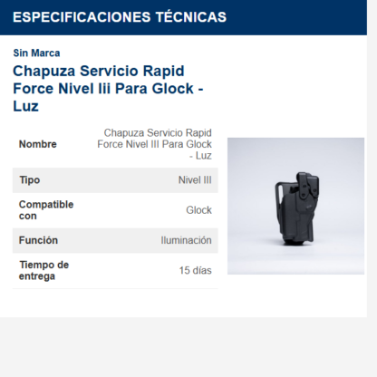 chapuza-----servicio-rapid-force-nivel-iii-para-glock---luz